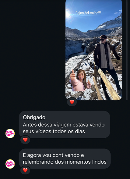 Print de depoimento de quem viajou com o guia